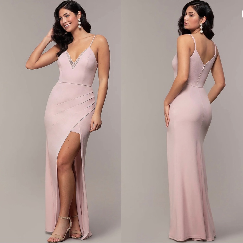 SIMPLY | lace trimmed mauve prom/evening/bridesmaid/military ball gown dress